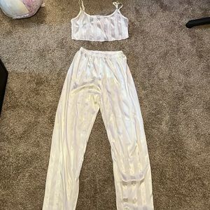 Silk/satin two piece set